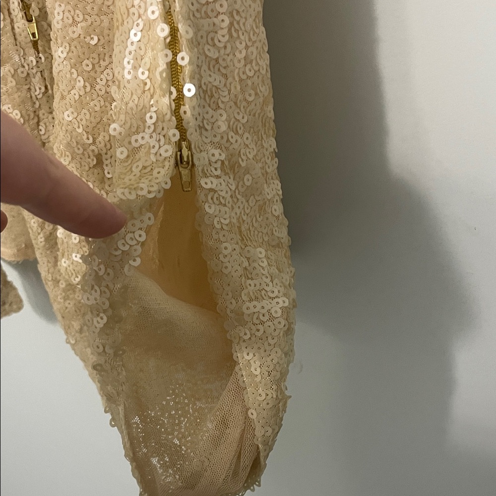 Gold Sequin Open Front Jacket - image 4
